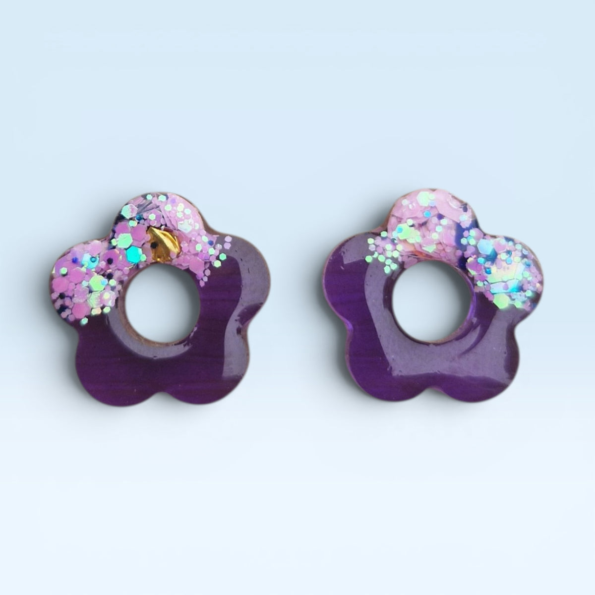 Juliette - mini (violet et paillettes roses)