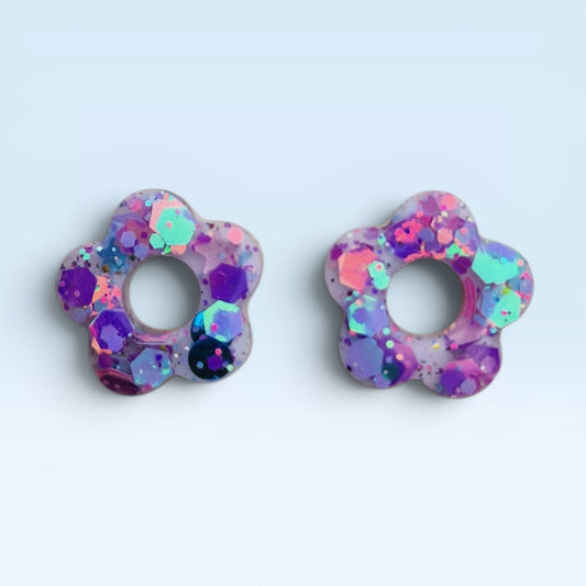Juliette - mini (paillettes lilas verso blanc)