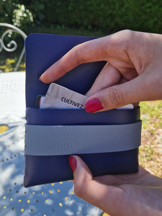 Etui minimaliste (marine et gris)