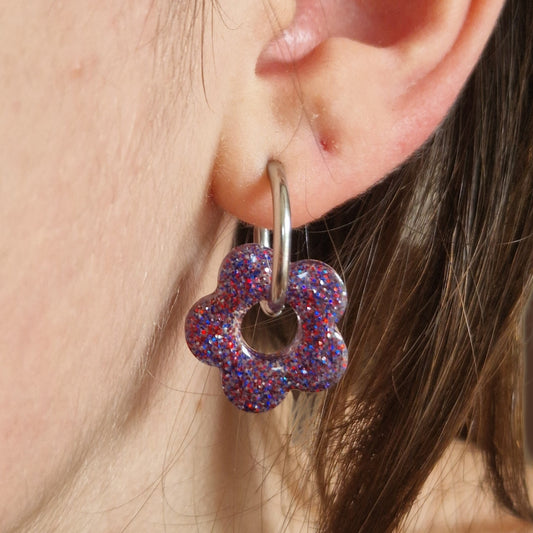 Juliette (mini paillettes bleu/rouge)