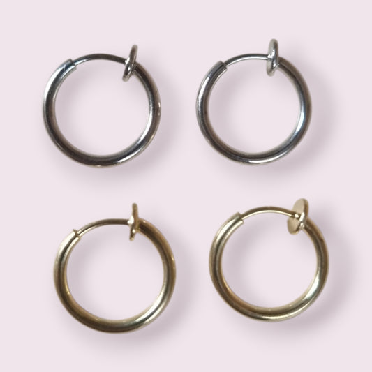 Créoles (13mm) - Spécial oreilles non percées